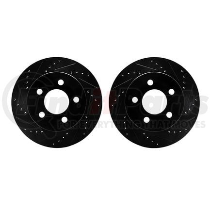 Dynamic Friction Company 8002-42012 Brake Rotors - Drilled & Slotted - Black