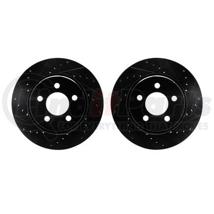 Dynamic Friction Company 8002-42007 Brake Rotors - Drilled & Slotted - Black