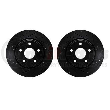Dynamic Friction Company 8002-42014 Brake Rotors - Drilled & Slotted - Black