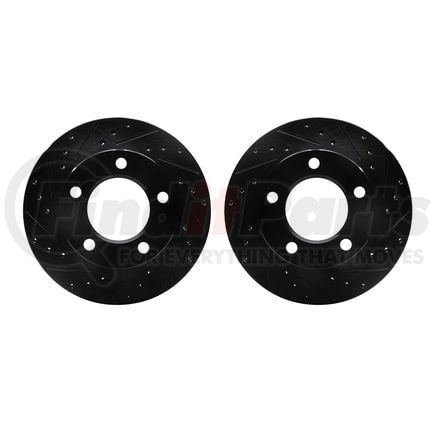 Dynamic Friction Company 8002-42013 Brake Rotors - Drilled & Slotted - Black