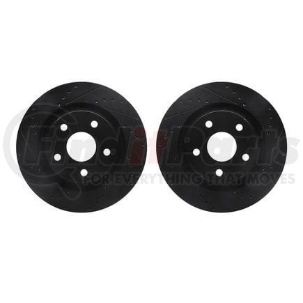 Dynamic Friction Company 8002-42022 Brake Rotors - Drilled & Slotted - Black