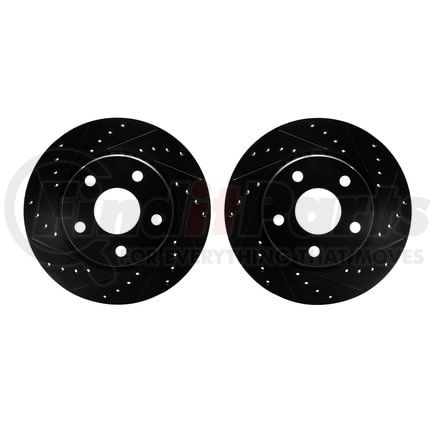 Dynamic Friction Company 8002-42021 Brake Rotors - Drilled & Slotted - Black