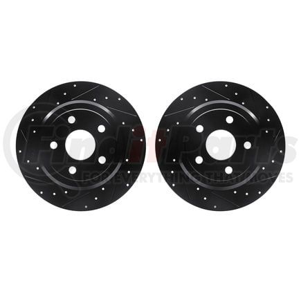 Dynamic Friction Company 8002-42026 Brake Rotors - Drilled & Slotted - Black