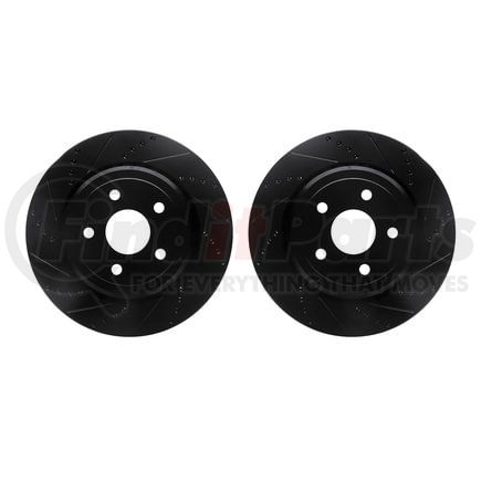 Dynamic Friction Company 8002-42027 Brake Rotors - Drilled & Slotted - Black