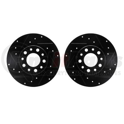 Dynamic Friction Company 8002-42024 Brake Rotors - Drilled & Slotted - Black