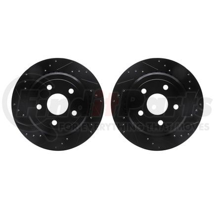 Dynamic Friction Company 8002-42025 Brake Rotors - Drilled & Slotted - Black
