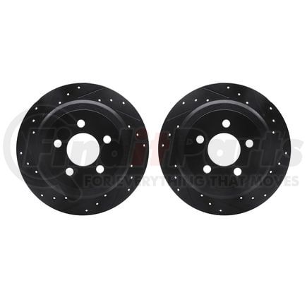 Dynamic Friction Company 8002-42028 Brake Rotors - Drilled & Slotted - Black