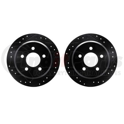 Dynamic Friction Company 8002-42033 Brake Rotors - Drilled & Slotted - Black