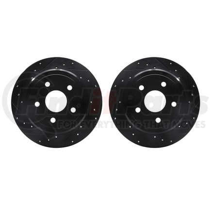 Dynamic Friction Company 8002-42031 Brake Rotors - Drilled & Slotted - Black