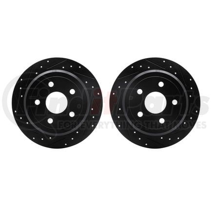Dynamic Friction Company 8002-42037 Brake Rotors - Drilled & Slotted - Black