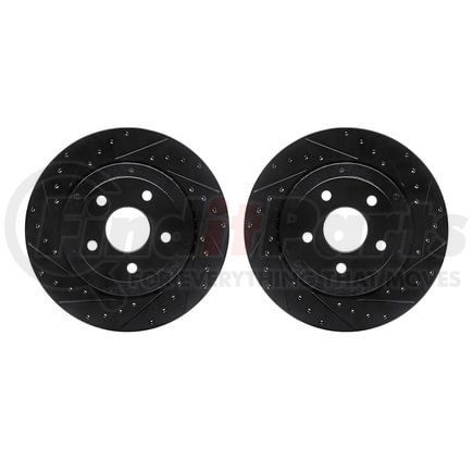 Dynamic Friction Company 8002-42035 Brake Rotors - Drilled & Slotted - Black