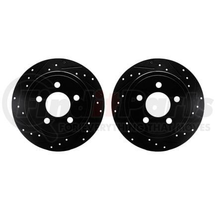 Dynamic Friction Company 8002-42036 Brake Rotors - Drilled & Slotted - Black