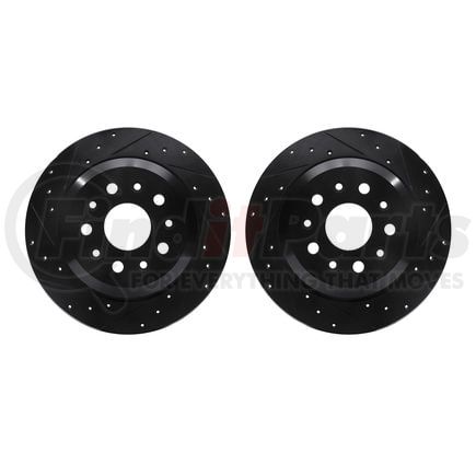 Dynamic Friction Company 8002-42039 Brake Rotors - Drilled & Slotted - Black