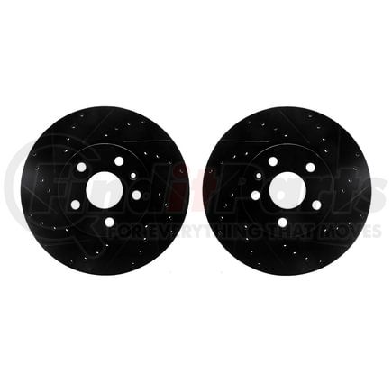 Dynamic Friction Company 8002-45000 Brake Rotors - Drilled & Slotted - Black