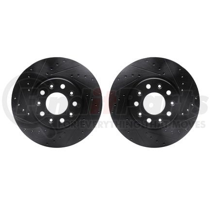 Dynamic Friction Company 8002-45006 Brake Rotors - Drilled & Slotted - Black
