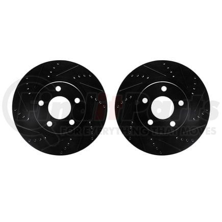 Dynamic Friction Company 8002-45008 Brake Rotors - Drilled & Slotted - Black