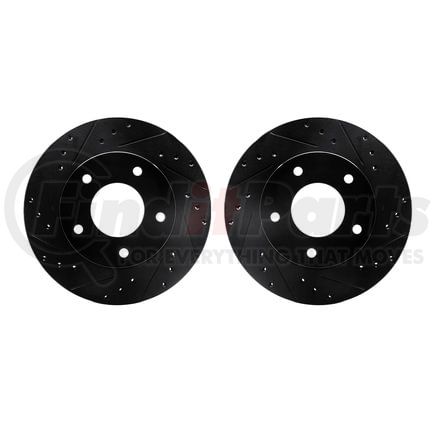 Dynamic Friction Company 8002-45016 Brake Rotors - Drilled & Slotted - Black