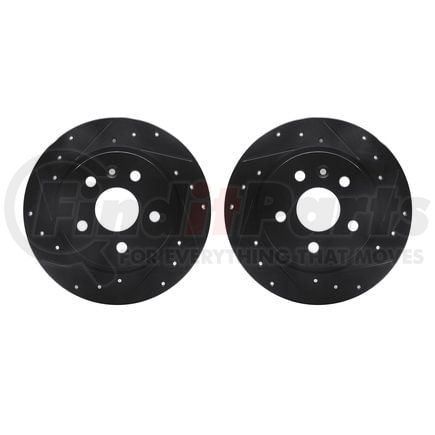 Dynamic Friction Company 8002-45017 Brake Rotors - Drilled & Slotted - Black