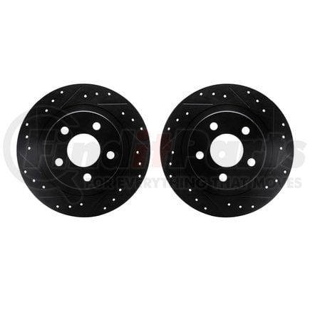 Dynamic Friction Company 8002-45022 Brake Rotors - Drilled & Slotted - Black