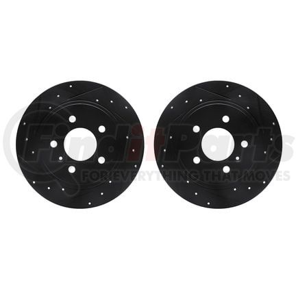 Dynamic Friction Company 8002-45021 Brake Rotors - Drilled & Slotted - Black