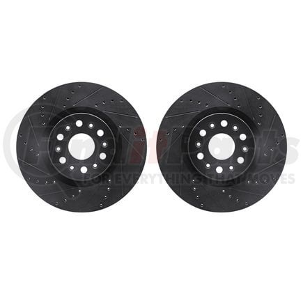 Dynamic Friction Company 8002-46002 Brake Rotors - Drilled & Slotted - Black