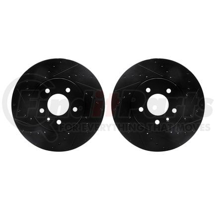 Dynamic Friction Company 8002-46005 Brake Rotors - Drilled & Slotted - Black