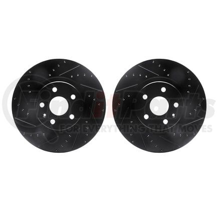 Dynamic Friction Company 8002-46017 Brake Rotors - Drilled & Slotted - Black