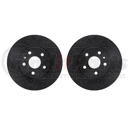 Dynamic Friction Company 8002-46016 Brake Rotors - Drilled & Slotted - Black