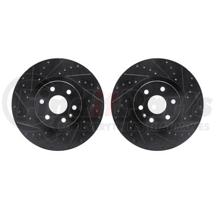 Dynamic Friction Company 8002-46024 Brake Rotors - Drilled & Slotted - Black