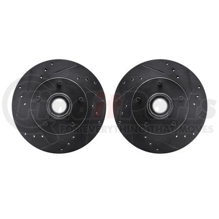Dynamic Friction Company 8002-47010 Brake Rotors - Drilled & Slotted - Black