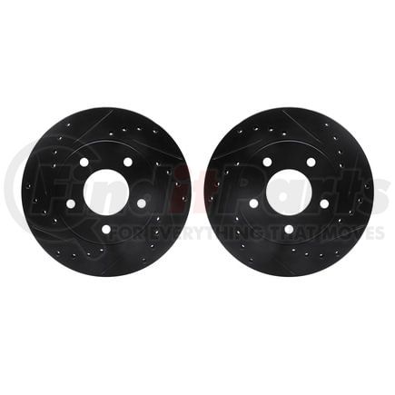 Dynamic Friction Company 8002-47011 Brake Rotors - Drilled & Slotted - Black