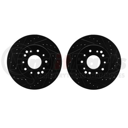 Dynamic Friction Company 8002-47021 Brake Rotors - Drilled & Slotted - Black