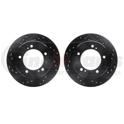 Dynamic Friction Company 8002-47045 Brake Rotors - Drilled & Slotted - Black