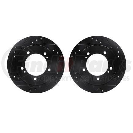 Dynamic Friction Company 8002-47046 Brake Rotors - Drilled & Slotted - Black