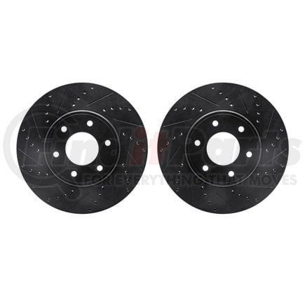 Dynamic Friction Company 8002-47047 Brake Rotors - Drilled & Slotted - Black