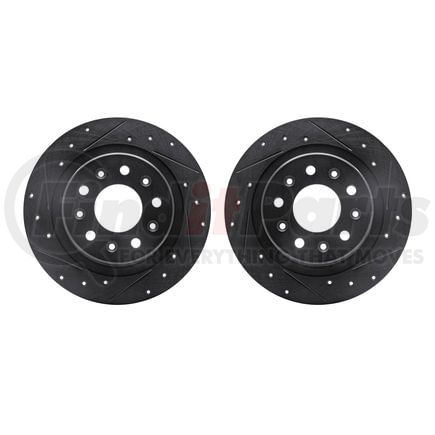 Dynamic Friction Company 8002-47050 Brake Rotors - Drilled & Slotted - Black