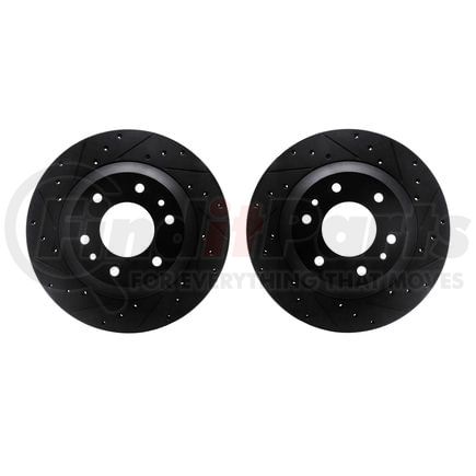 Dynamic Friction Company 8002-48002 Brake Rotors - Drilled & Slotted - Black