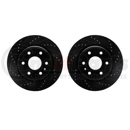 Dynamic Friction Company 8002-48000 Brake Rotors - Drilled & Slotted - Black
