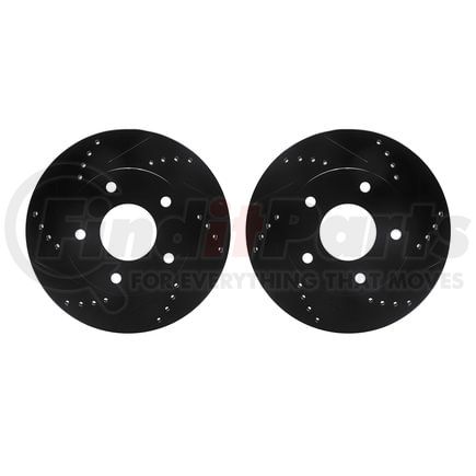 Dynamic Friction Company 8002-48005 Brake Rotors - Drilled & Slotted - Black