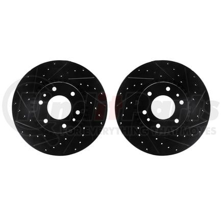 Dynamic Friction Company 8002-48003 Brake Rotors - Drilled & Slotted - Black