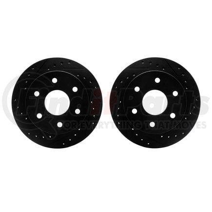 Dynamic Friction Company 8002-48007 Brake Rotors - Drilled & Slotted - Black