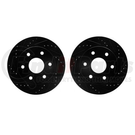 Dynamic Friction Company 8002-48008 Brake Rotors - Drilled & Slotted - Black