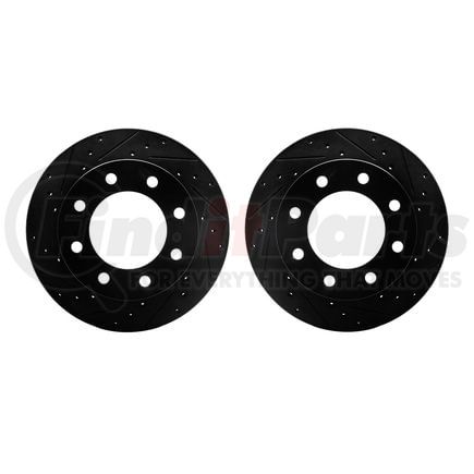 Dynamic Friction Company 8002-48006 Brake Rotors - Drilled & Slotted - Black