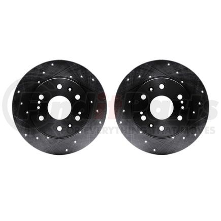Dynamic Friction Company 8002-48009 Brake Rotors - Drilled & Slotted - Black