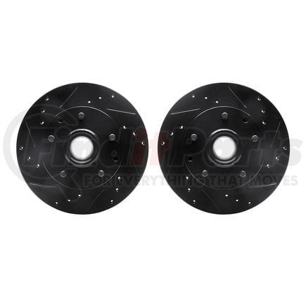 Dynamic Friction Company 8002-48013 Brake Rotors - Drilled & Slotted - Black