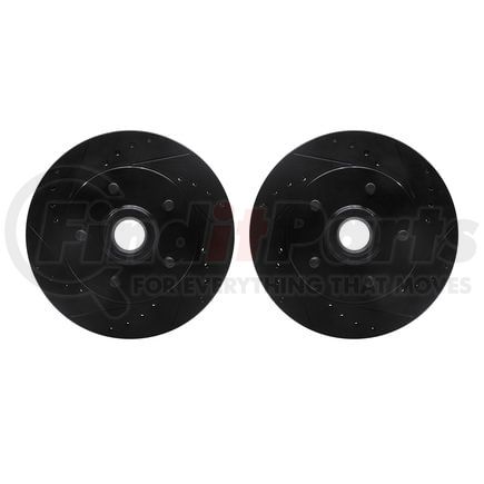 Dynamic Friction Company 8002-48017 Brake Rotors - Drilled & Slotted - Black