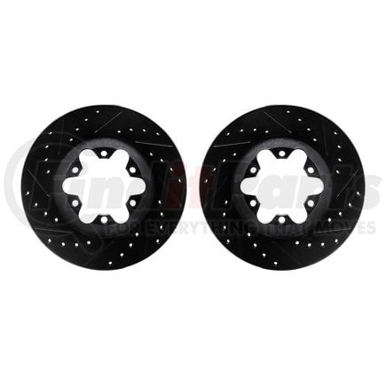 Dynamic Friction Company 8002-48032 Brake Rotors - Drilled & Slotted - Black