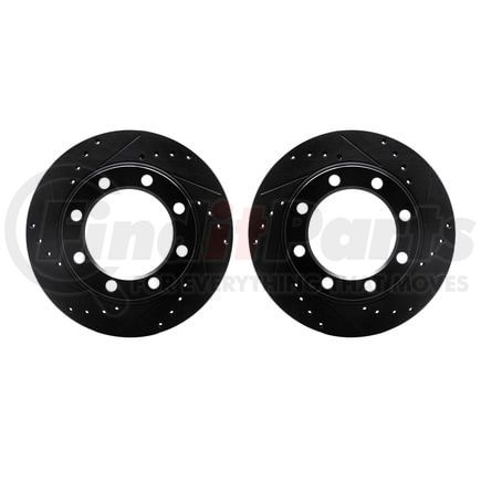 Dynamic Friction Company 8002-48026 Brake Rotors - Drilled & Slotted - Black