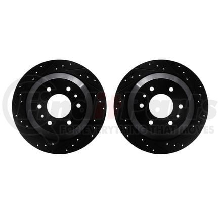 Dynamic Friction Company 8002-48054 Brake Rotors - Drilled & Slotted - Black