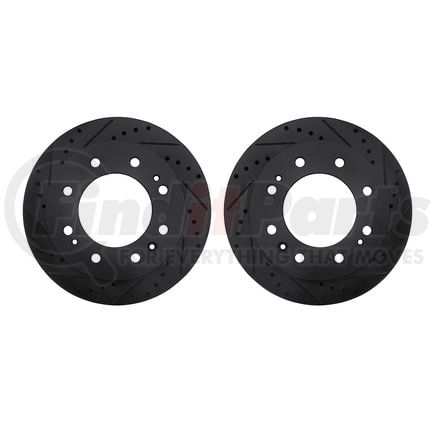 Dynamic Friction Company 8002-48047 Brake Rotors - Drilled & Slotted - Black
